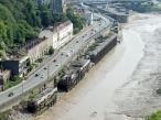 The River Avon at low-tide - seen from Clifton Suspension Bridge in England.